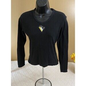 Vintage Original Waves Authentics Pittsburgh Penguins Long Sleeve Top Size Small